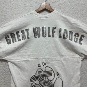 Spirit Jersey Great Wolf Lodge 25th  Womens Sz M White Sparkled Sequin Script